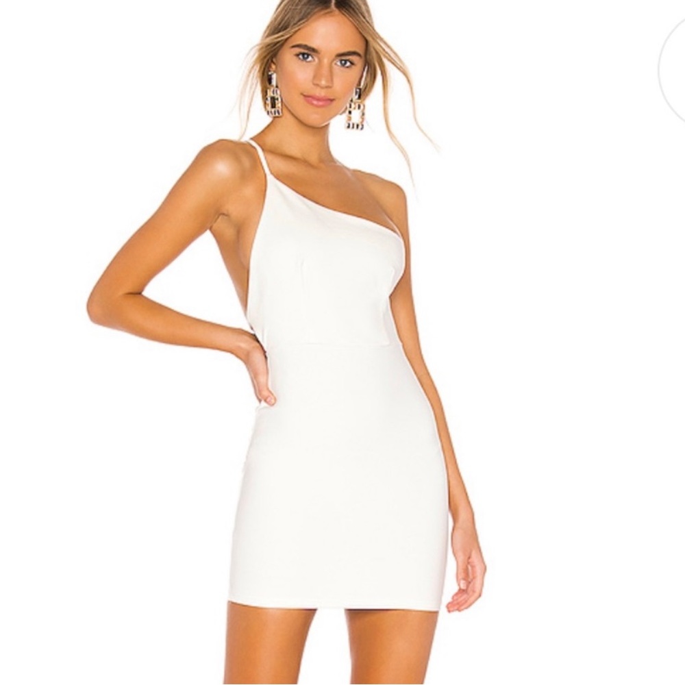 NEW NWT Superdown Brigette One Shoulder Dress White